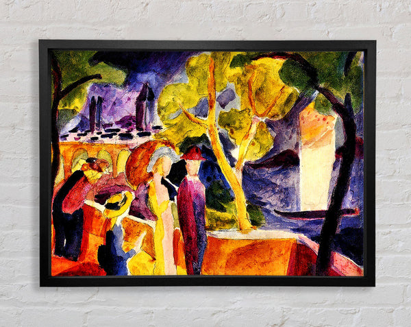 August Macke Walking At The Lake Framed Print
