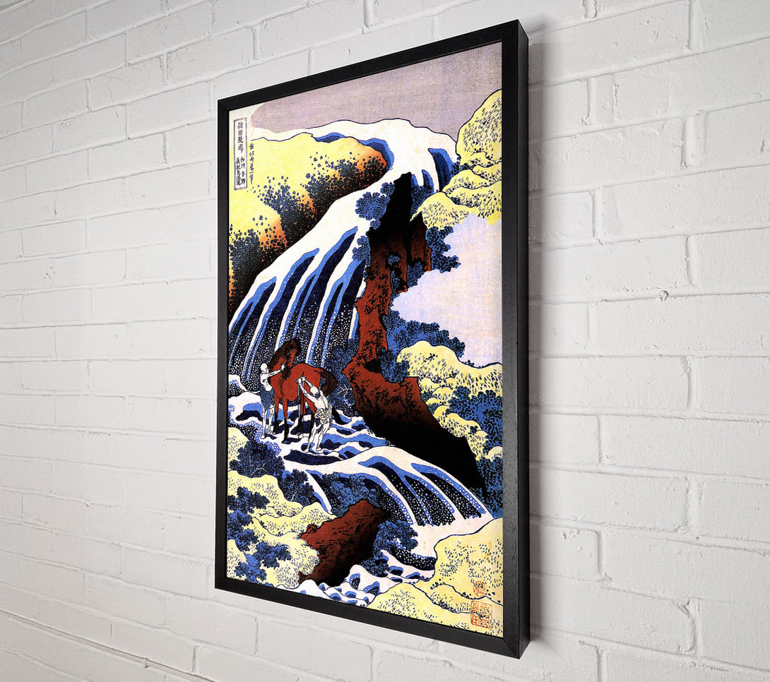  A Canvas Print of Hokusai Waterfall And Horse Washing Canvas Print