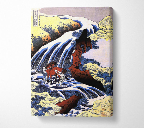  A Canvas Print of Hokusai Waterfall And Horse Washing Canvas Print