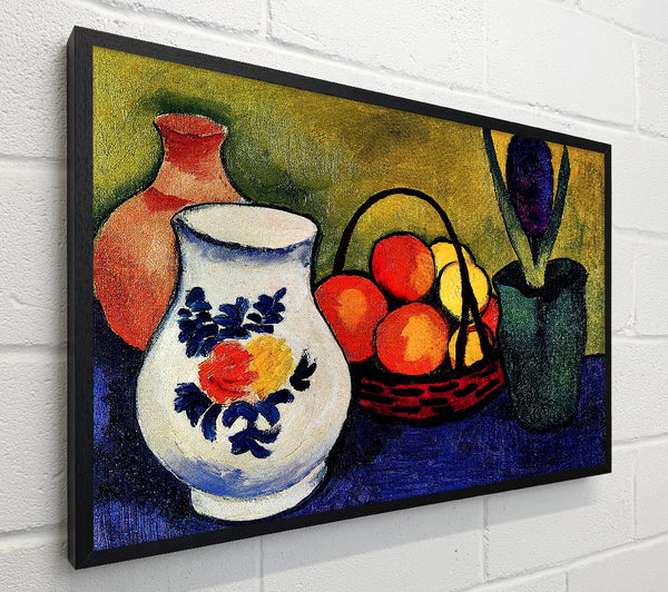 August Macke White Jug With Flowers And Fruits