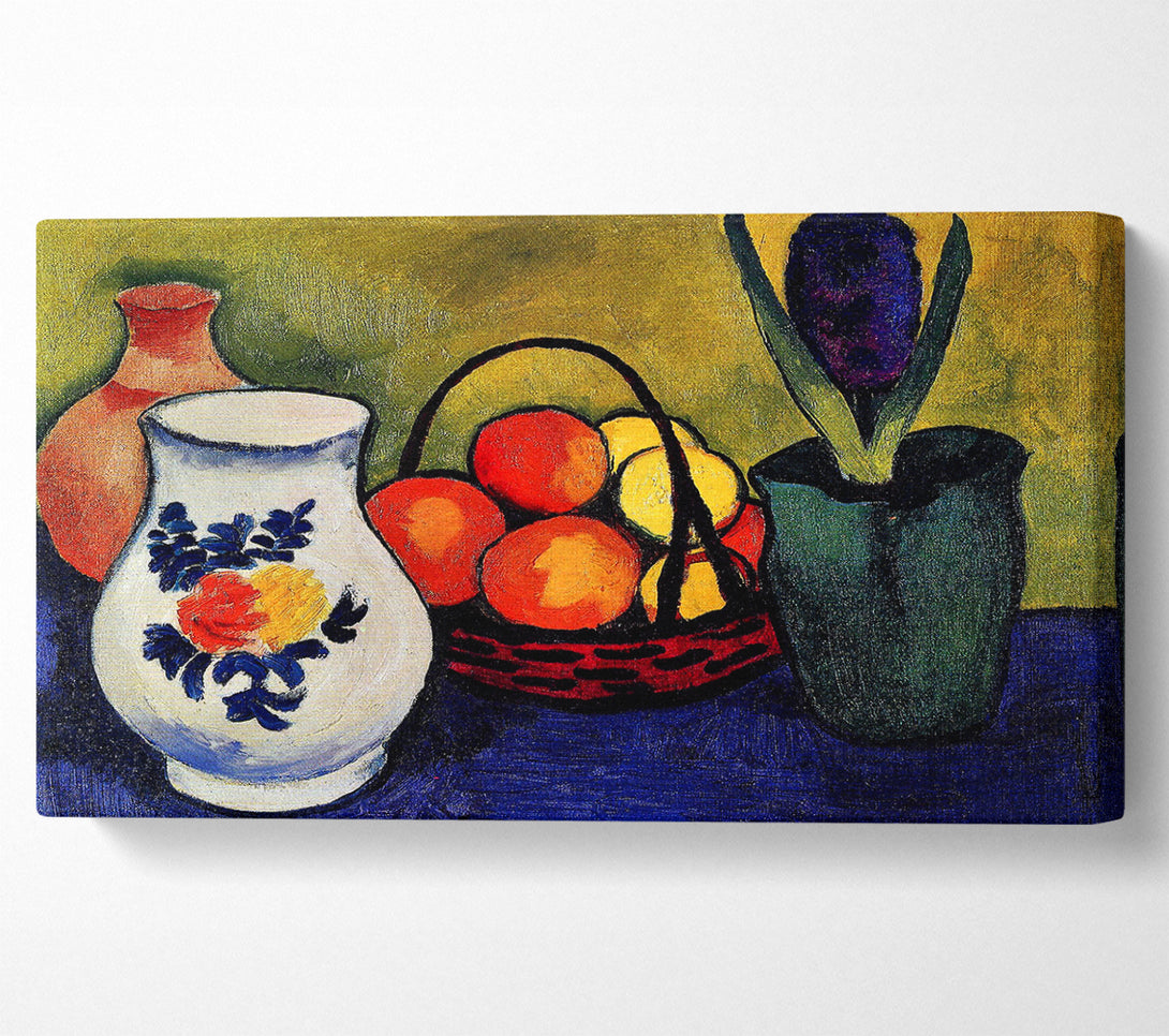  A Canvas Print of August Macke White Jug With Flowers And Fruits Canvas Print