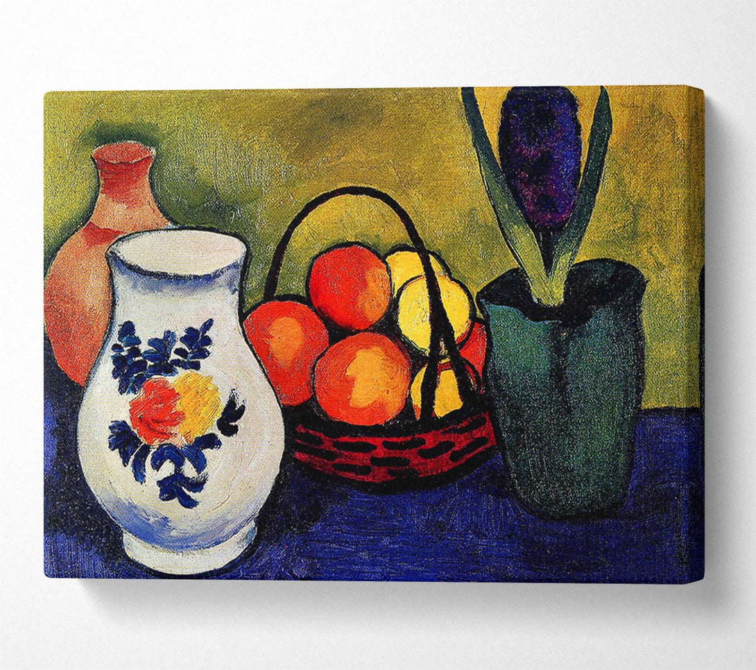  A Canvas Print of August Macke White Jug With Flowers And Fruits Canvas Print