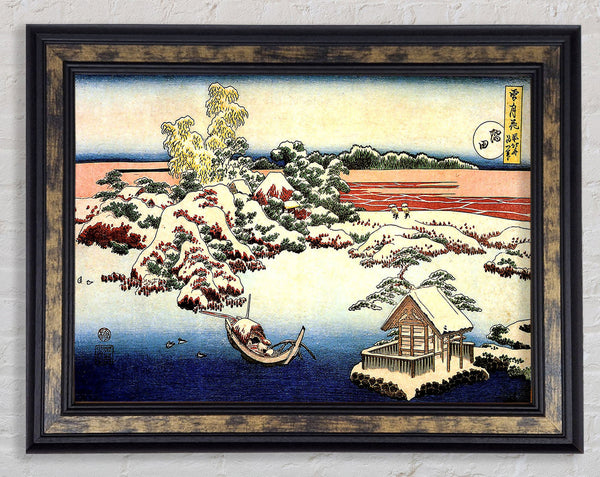 Hokusai Winter Landscape Of Suda Framed Print