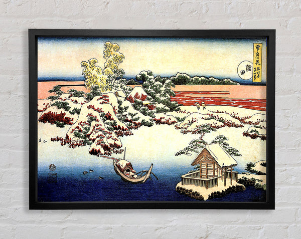 Hokusai Winter Landscape Of Suda Framed Print