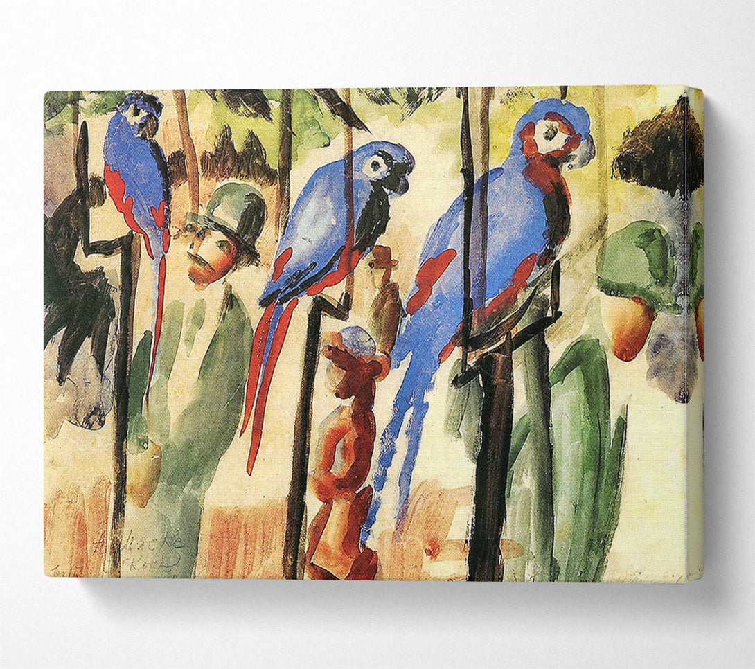  A Canvas Print of August Macke With The Parrots Canvas Print