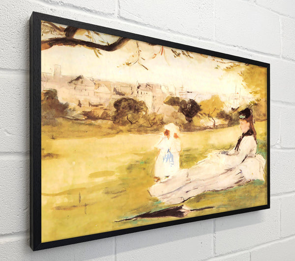 Morisot Woman And Child Sitting In A Field