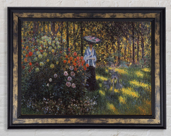 Monet Woman With A Parasol In The Garden Of Argenteuil Framed Print