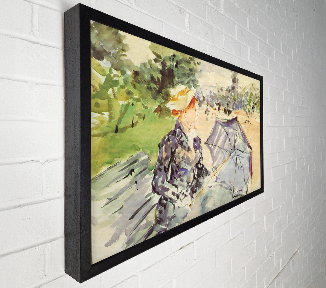  A Canvas Print of Morisot Woman With Parasol Sitting In The Park Canvas Wall Art