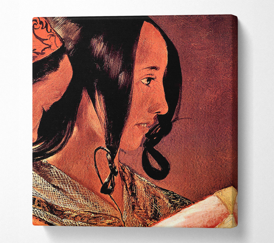  A Canvas Print of La Tour Womans Head In Profile Canvas Wall Art