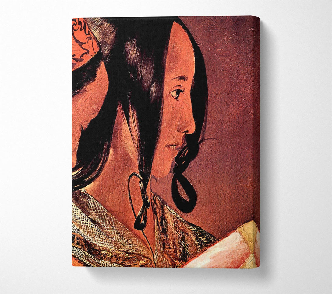  A Canvas Print of La Tour Womans Head In Profile Canvas Wall Art