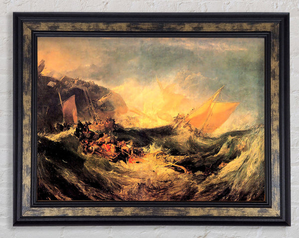 Joseph Mallord Turner Wreck Of A Transport Ship Framed Print