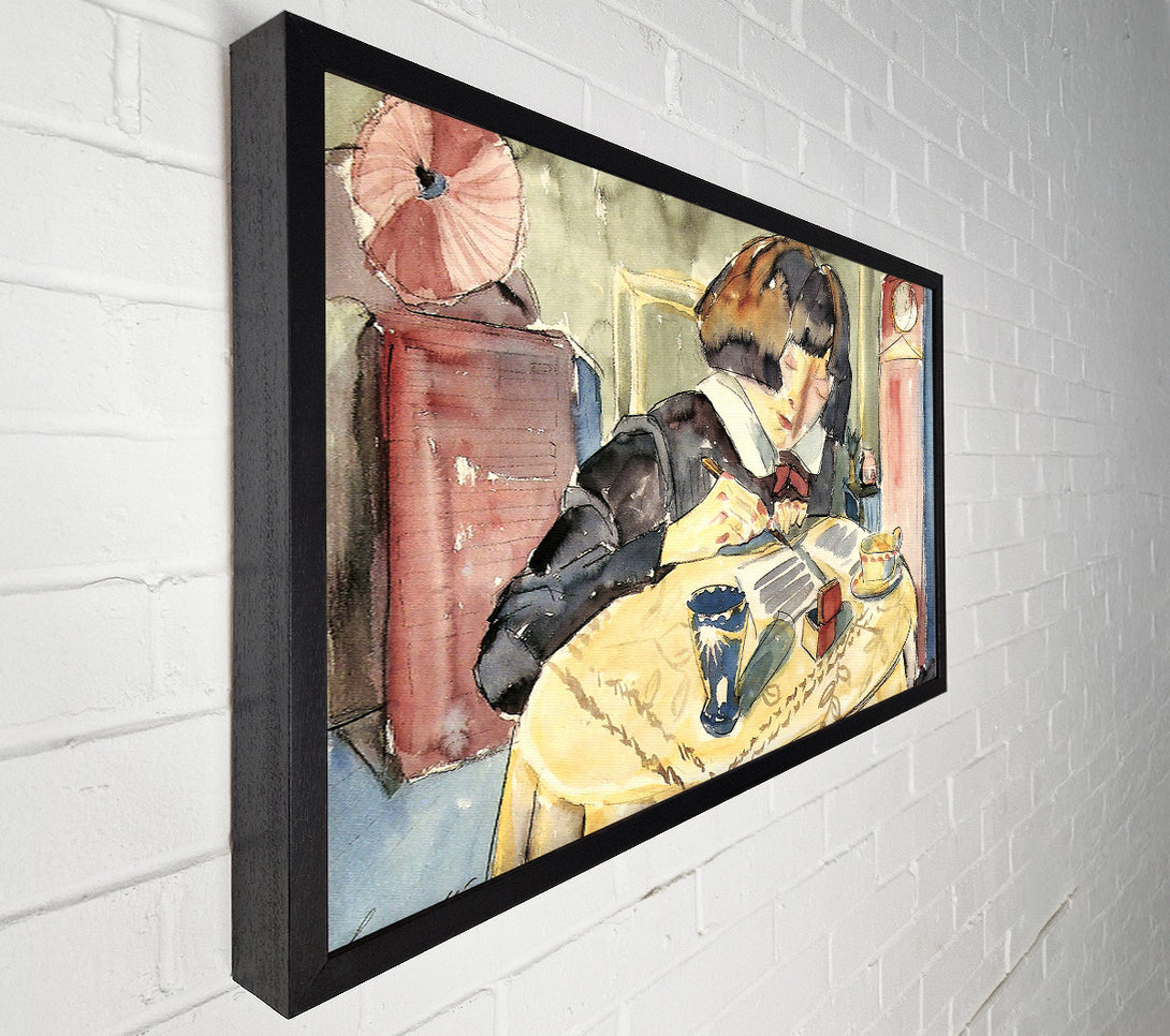  A Canvas Print of Walter Gramatte Writing Girl Sonia Gramatte Canvas Wall Art