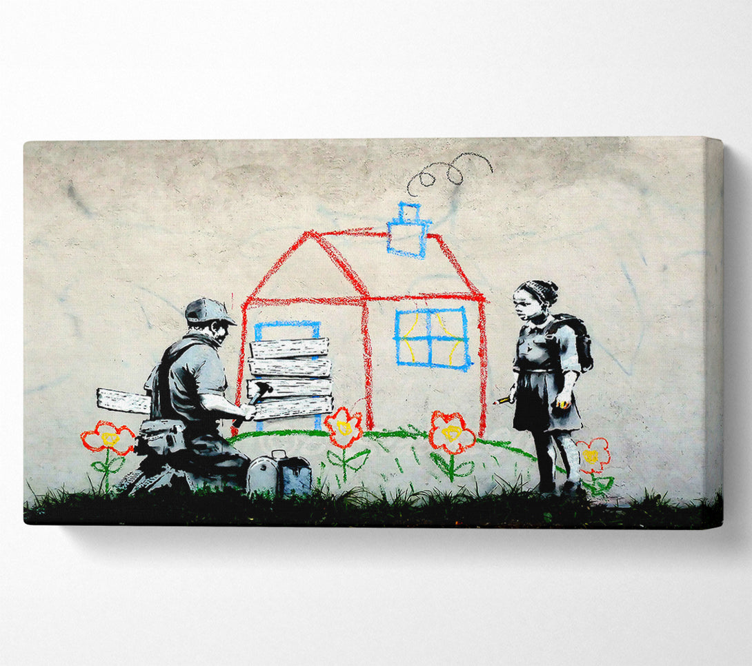  A Canvas Print of Banksy Volunteers Canvas Art