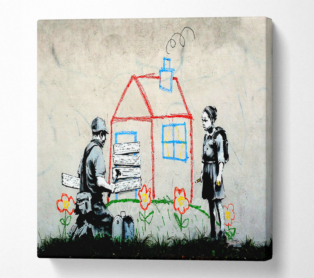  A Canvas Print of Banksy Volunteers Canvas Art