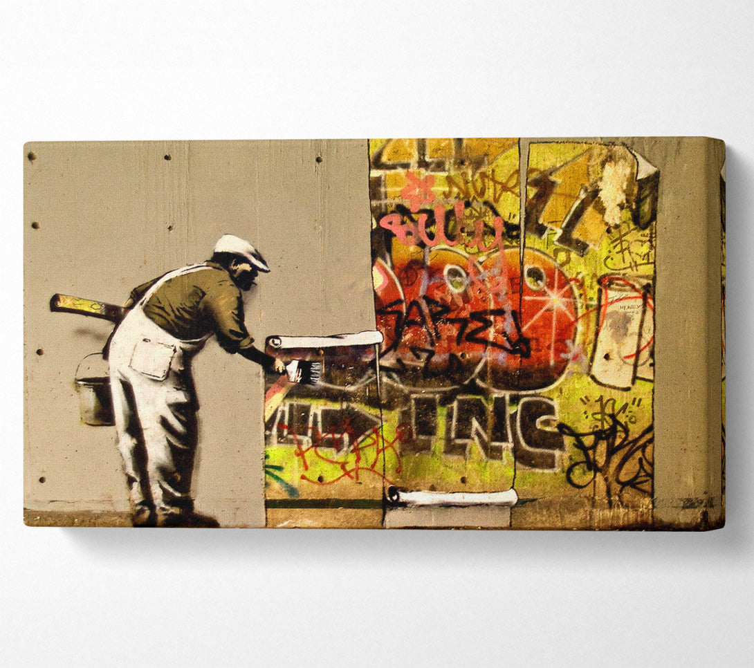 A Canvas Print of Banksy Wall Paper Canvas Art