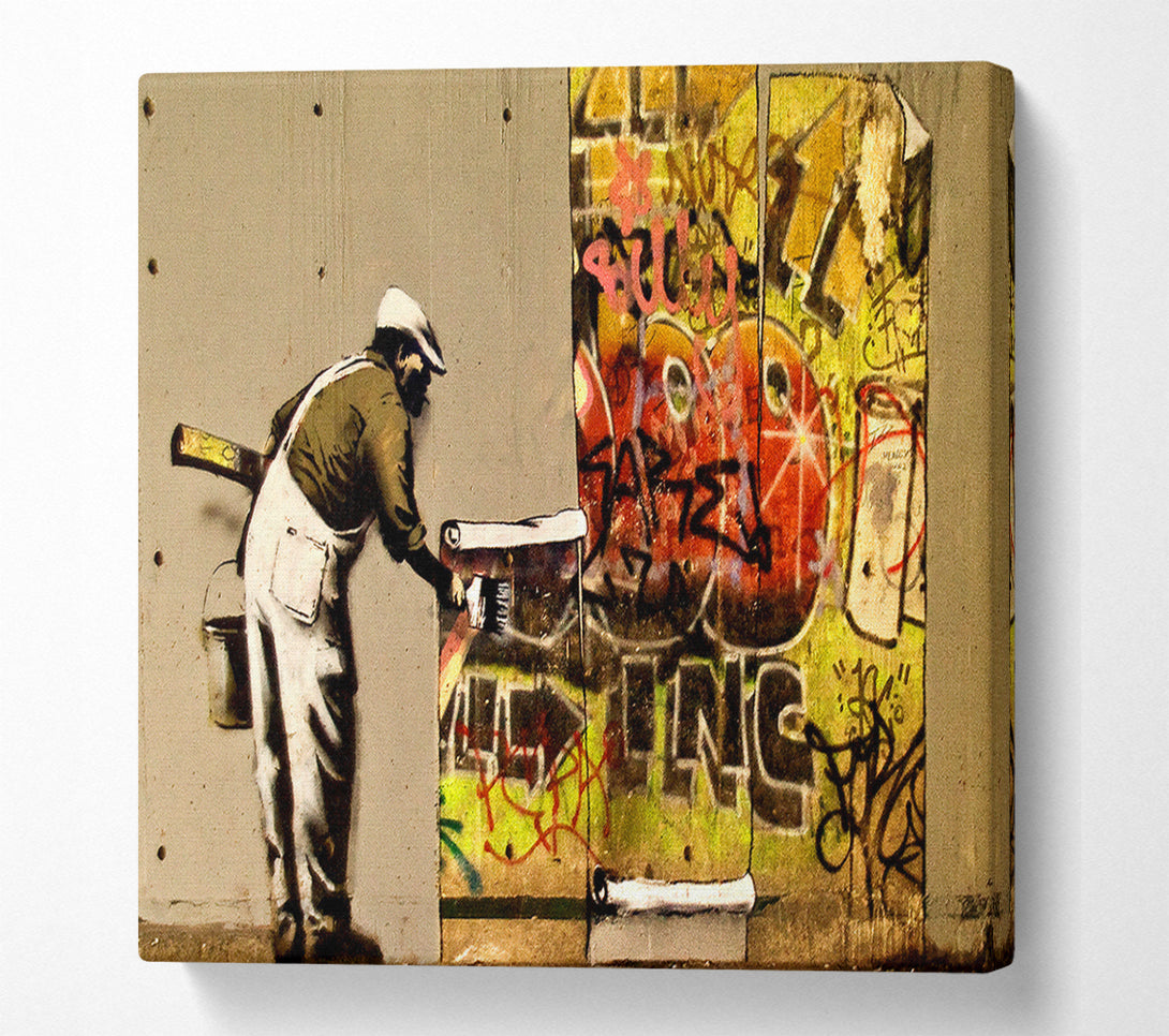  A Canvas Print of Banksy Wall Paper Canvas Art