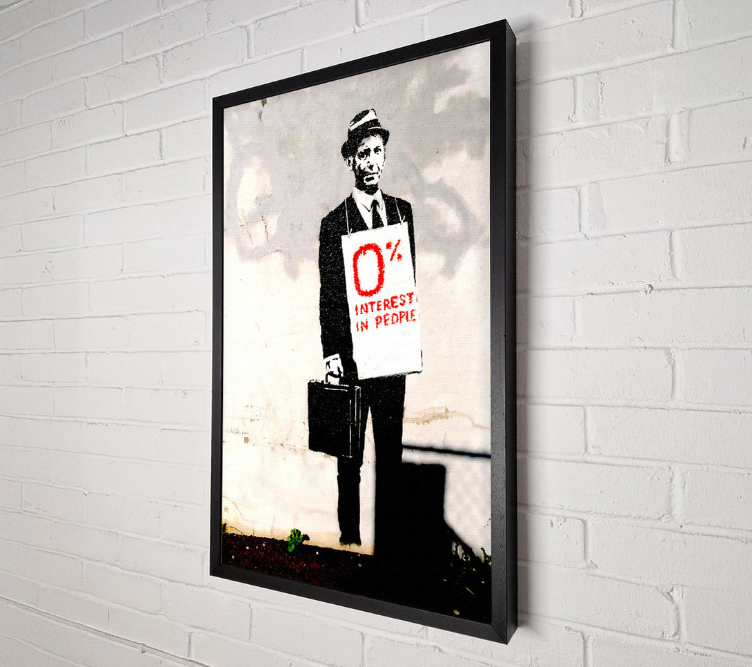  A Canvas Print of Banksy Zero Percent Canvas Wall Art