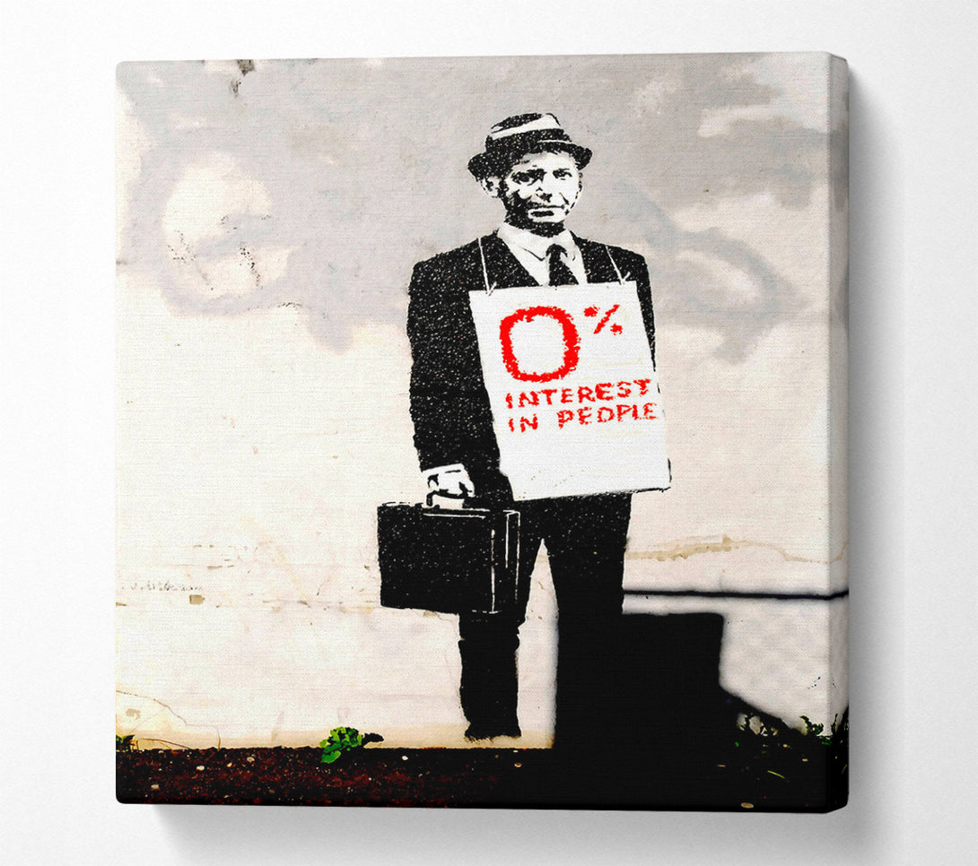  A Canvas Print of Banksy Zero Percent Canvas Wall Art