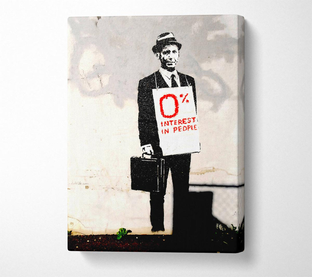  A Canvas Print of Banksy Zero Percent Canvas Wall Art