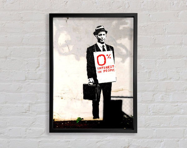 Banksy Zero Percent Framed Print