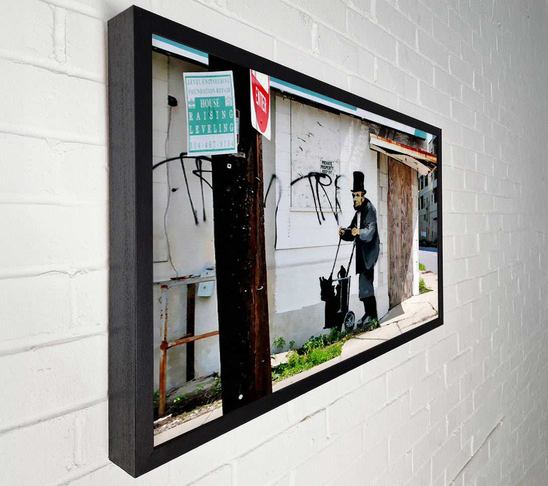  A Canvas Print of Banksy Abraham Lincoln Trolley Tramp Canvas Wall Art