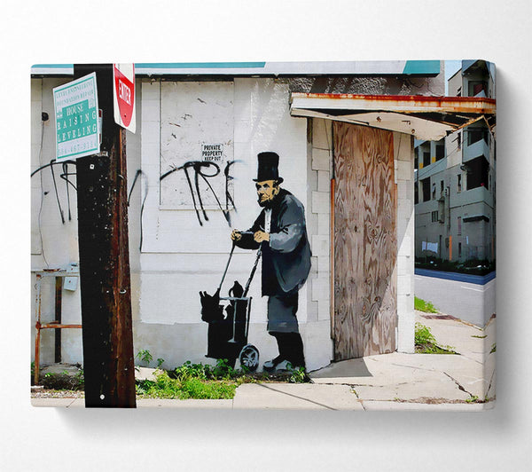  A Canvas Print of Banksy Abraham Lincoln Trolley Tramp Canvas Wall Art