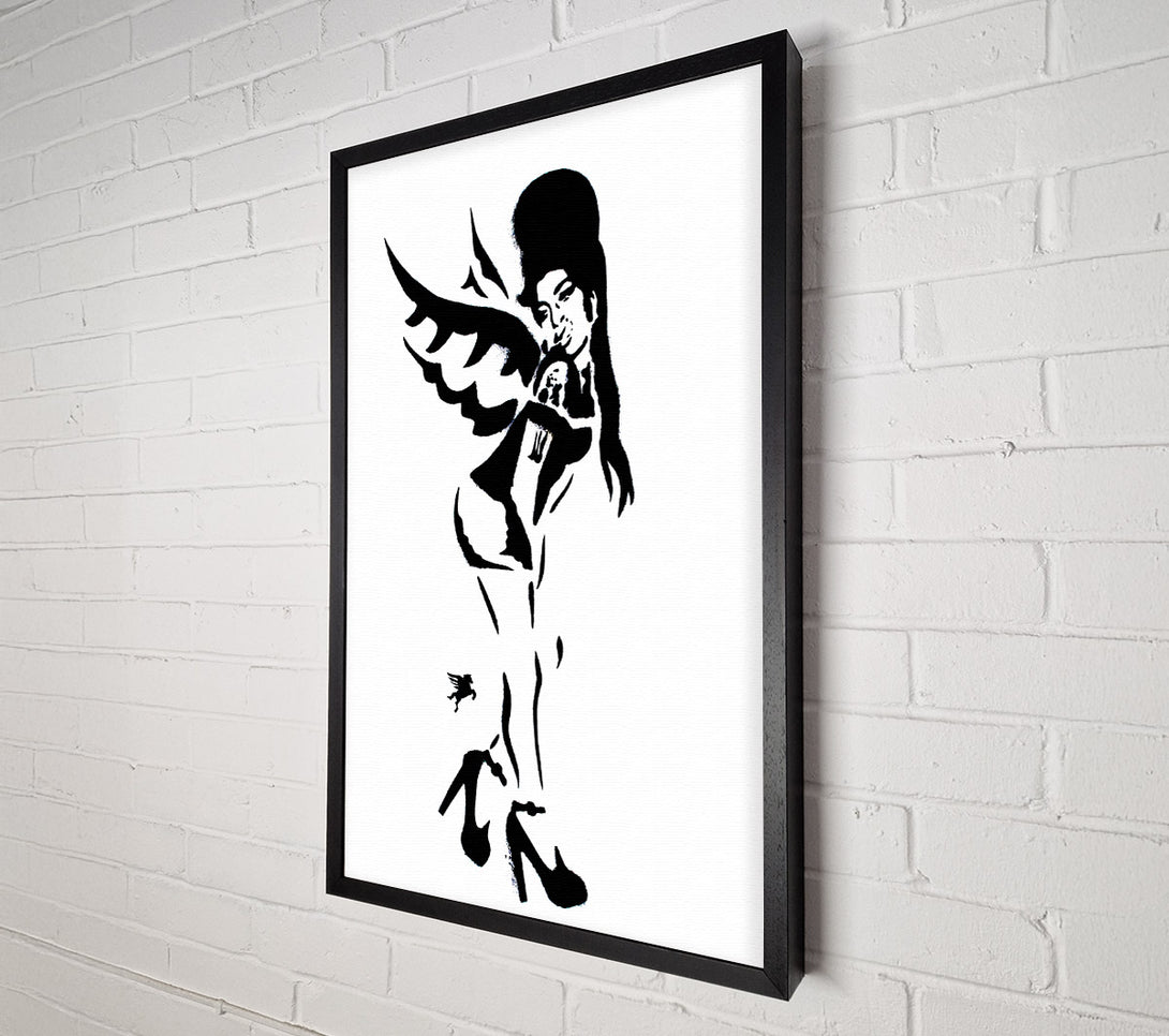  A Canvas Print of Banksy Amy Winehouse Wings Canvas Art