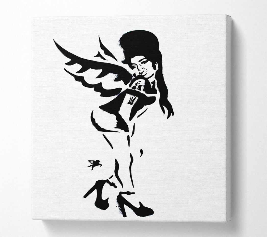  A Canvas Print of Banksy Amy Winehouse Wings Canvas Art
