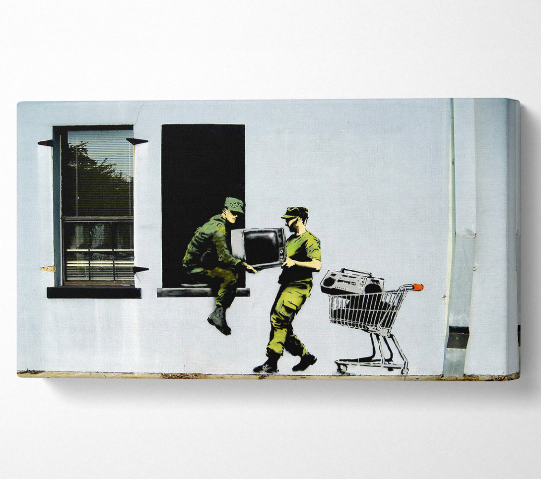  A Canvas Print of Banksy Army Heist Canvas Art