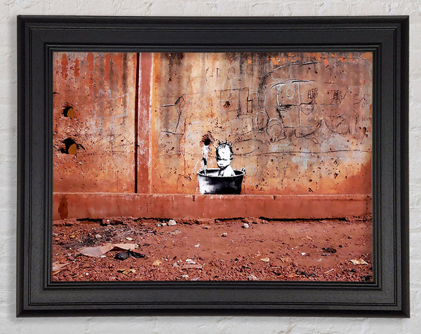 Banksy Baby Bath Framed Print