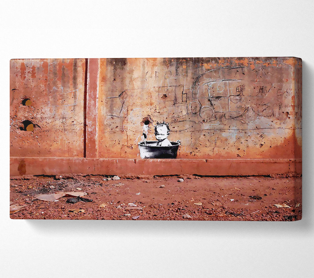  A Canvas Print of Banksy Baby Bath Canvas Art