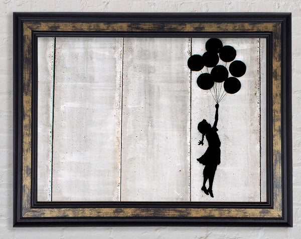 Balloon Girl Fly Framed Print