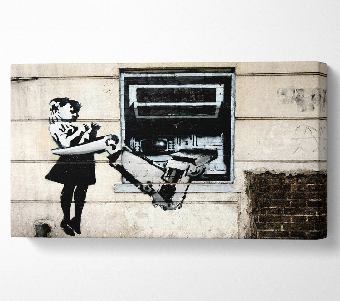  A Canvas Print of Banksy Bank Control Canvas Art