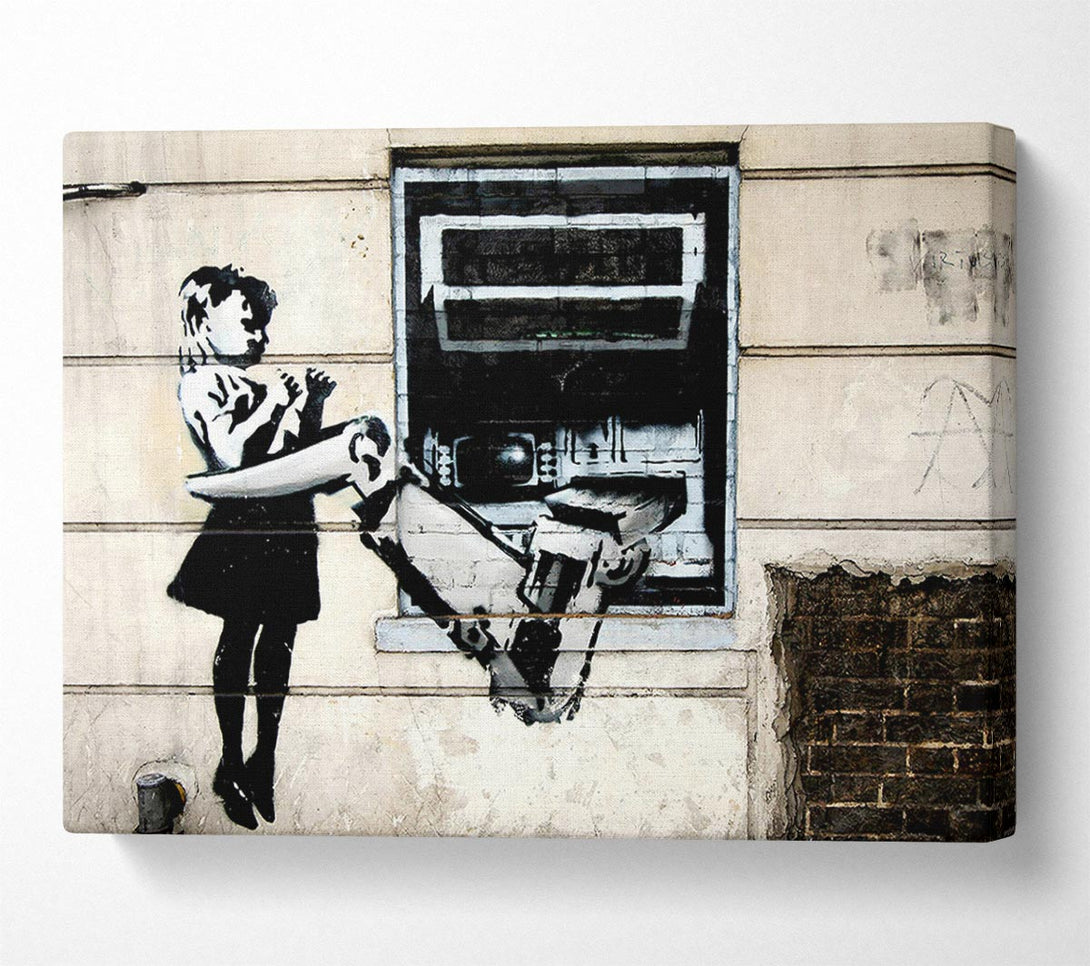 A Canvas Print of Banksy Bank Control Canvas Art