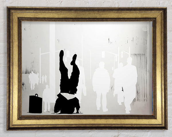 Banksy Bankers Head In The Sand Framed Print