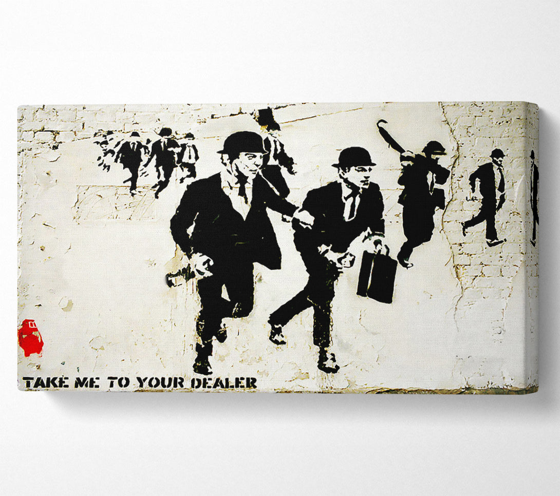 A Canvas Print of Banksy Bankers On The Run Canvas Wall Art