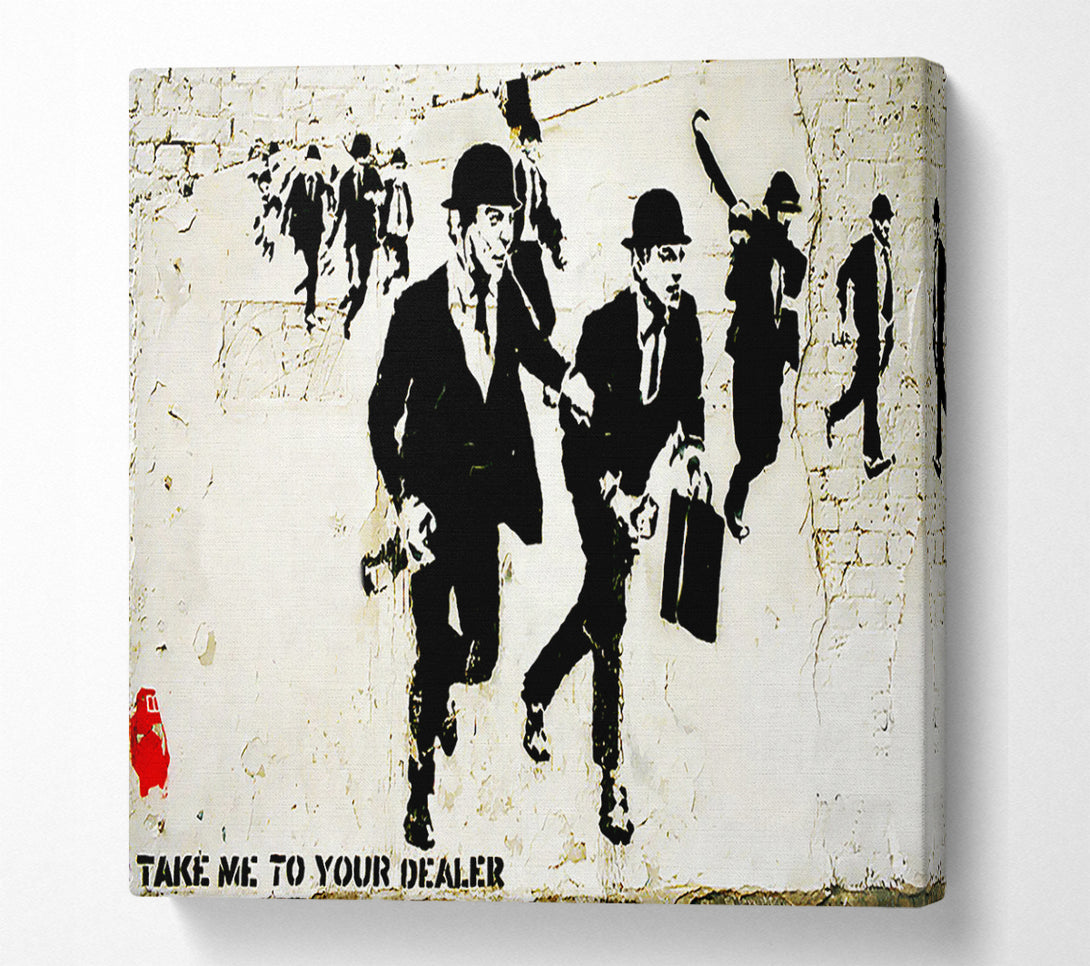  A Canvas Print of Banksy Bankers On The Run Canvas Wall Art