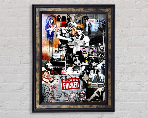 Banksy Collage 2 Framed Print