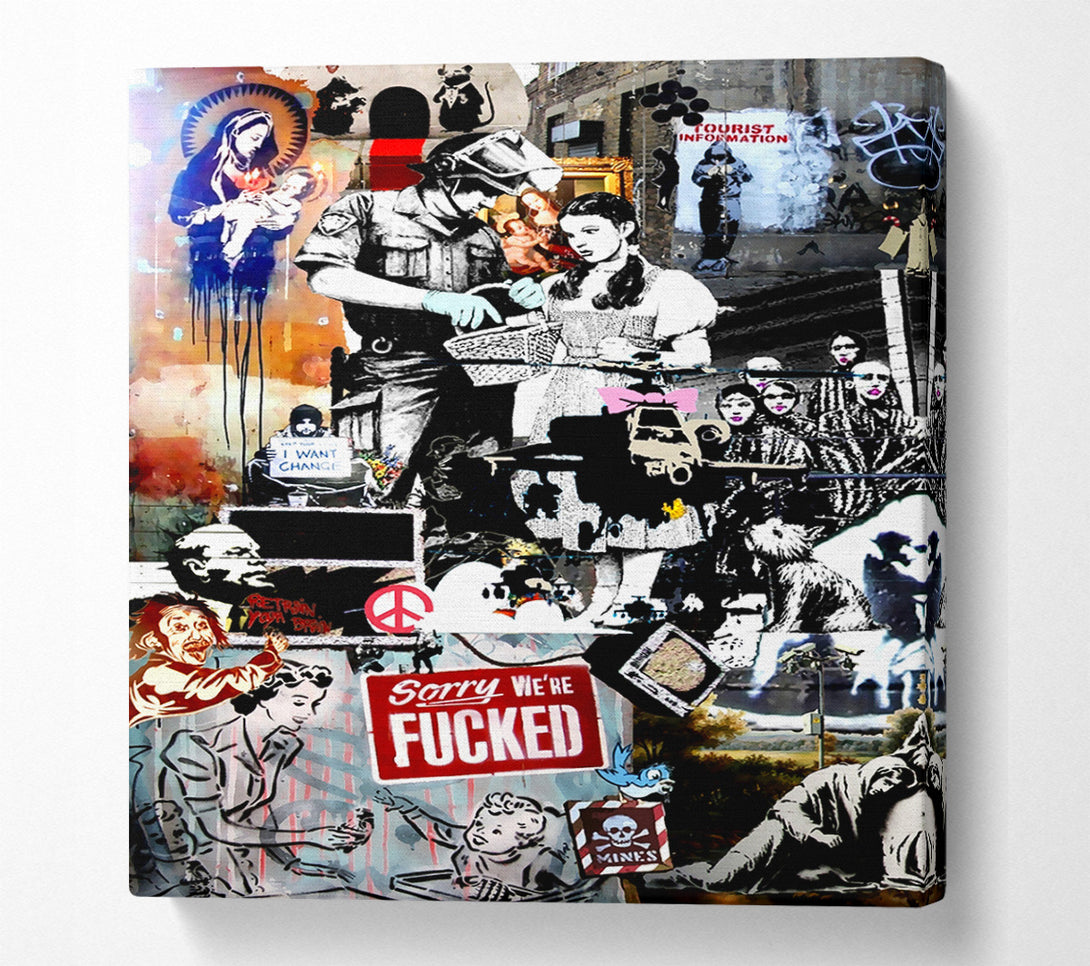  A Canvas Print of Banksy Collage 2 Canvas Art