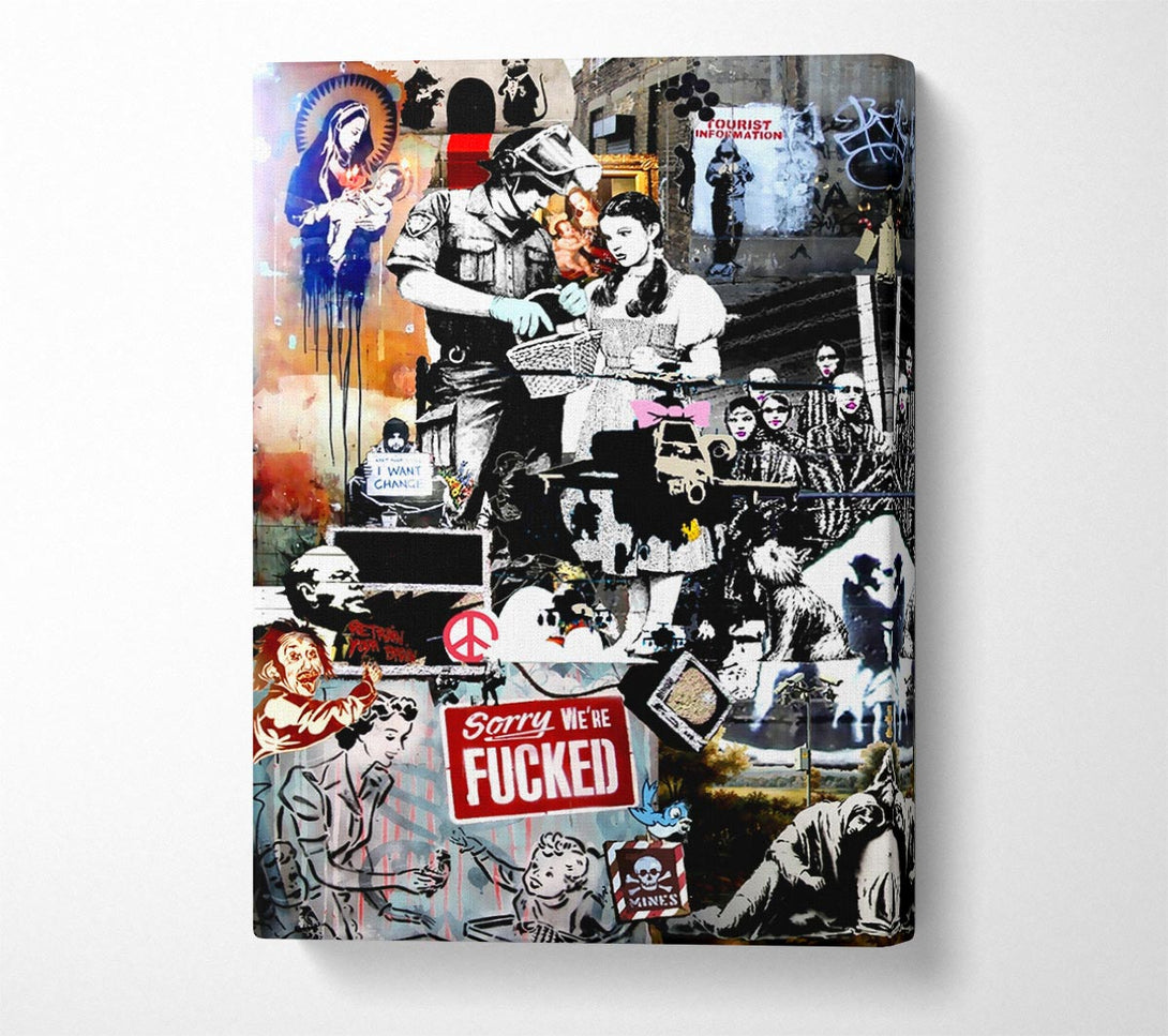  A Canvas Print of Banksy Collage 2 Canvas Art