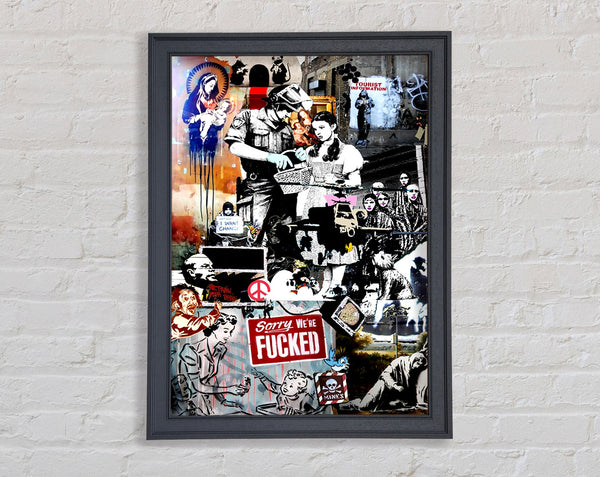 Banksy Collage 2 Framed Print