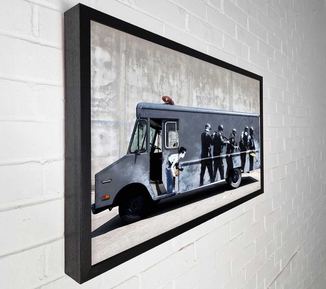 A Canvas Print of Banksy Swat Truck Canvas Print