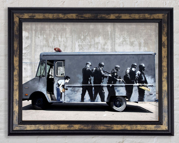 Banksy Swat Truck Framed Print