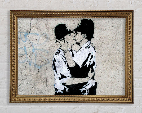 Banksy Bent Coppers Landscape Framed Print