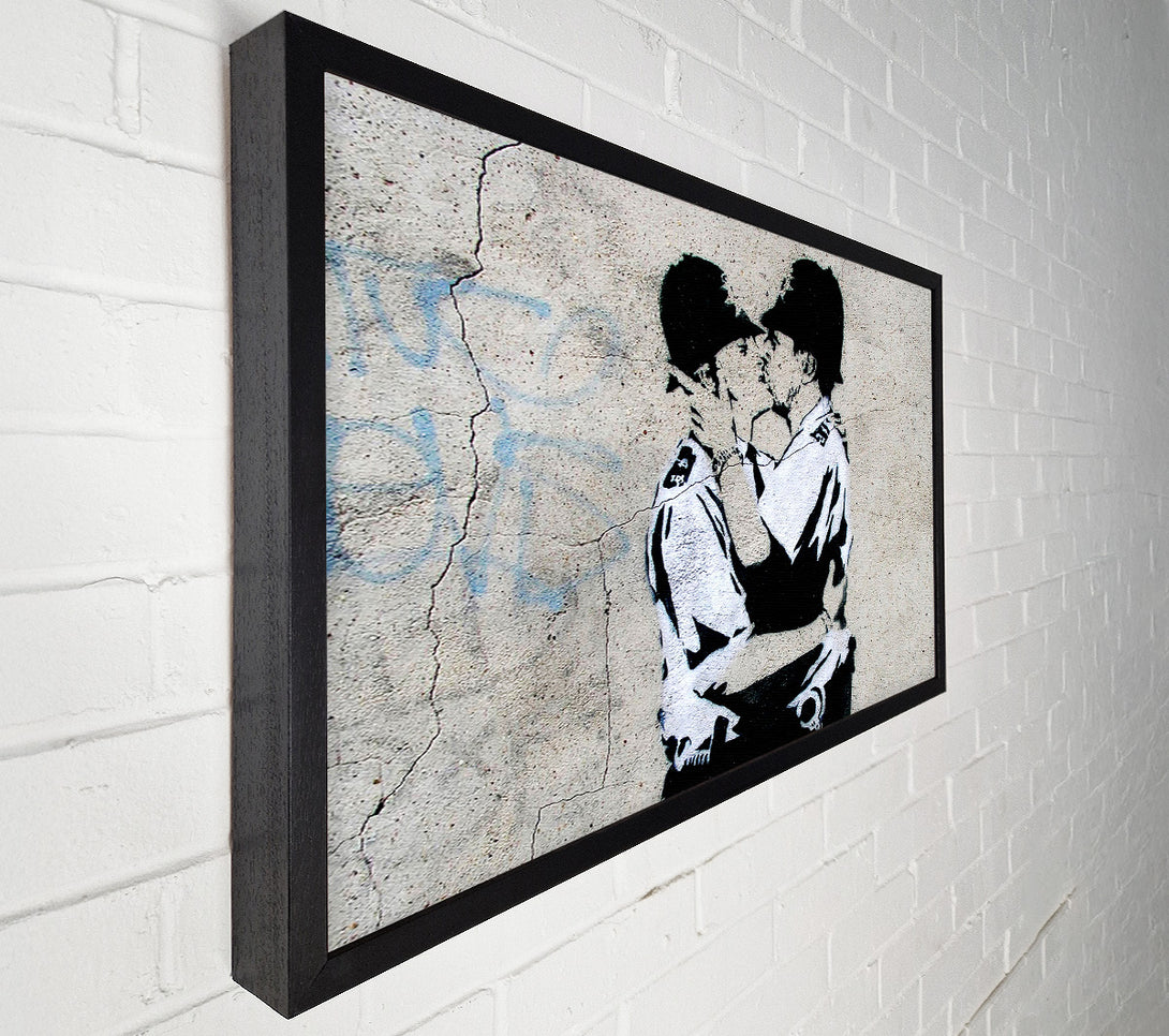  A Canvas Print of Banksy Bent Coppers Landscape Canvas Art