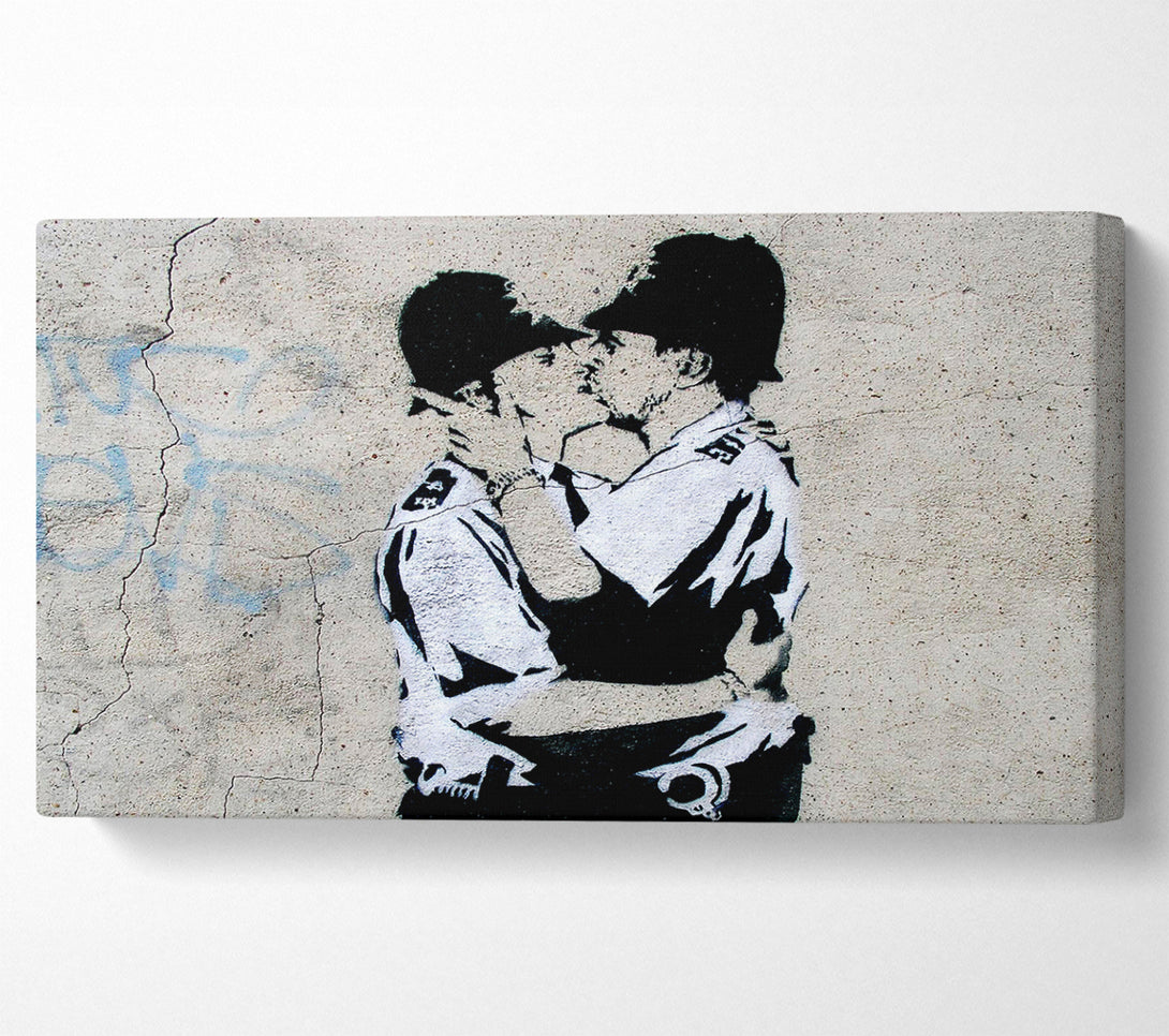  A Canvas Print of Banksy Bent Coppers Landscape Canvas Art