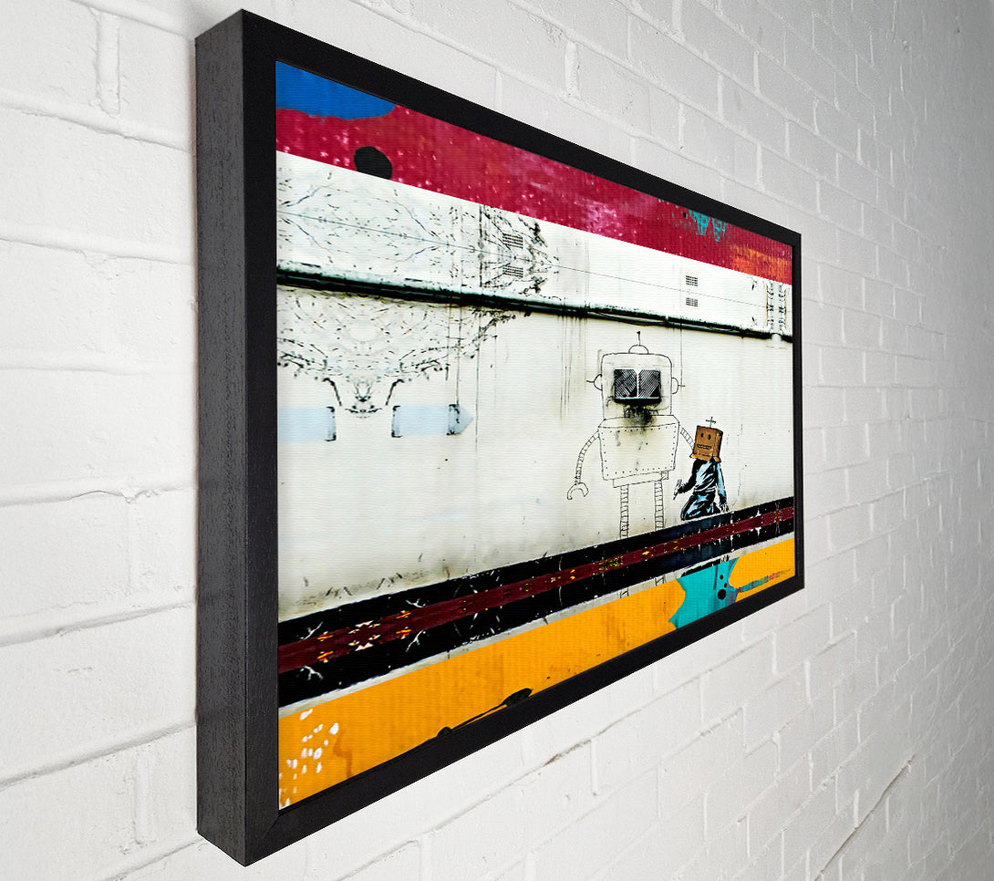  A Canvas Print of Banksy Box Head Robot Canvas Wall Art