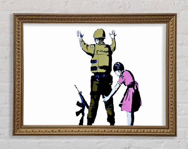 Banksy Child Frisking Soldier Framed Print