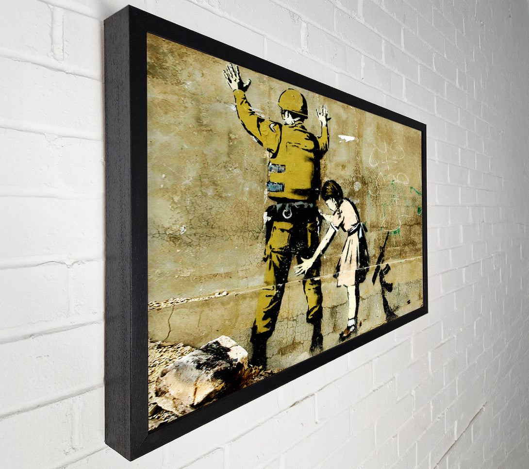  A Canvas Print of Banksy Child Searching Soldier Canvas Wall Art
