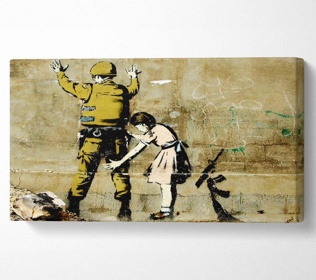  A Canvas Print of Banksy Child Searching Soldier Canvas Wall Art